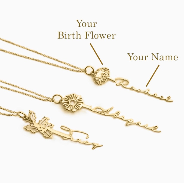 Mint & Lily Birth Flower Name Necklace Reviews 
